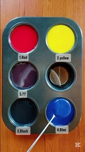 “From Bold Scarlet to Deep Indigo: Stunning Red, Black, Yellow & Blue Mix Magic 🌈✨ #colormixing#mix
