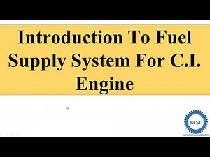 Introduction To Fuel Supply System For C I Engine Fuel Injection system