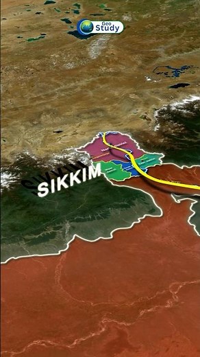 Sikkim State Through Map Animation ( सिक्किम ) Indian Geography #geography #upsc #sikkim #geostudy