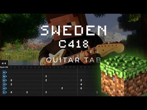 Minecraft - Sweden (Guitar Tutorial) with TAB
