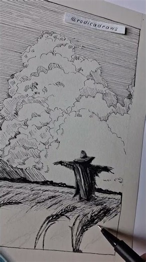 ink scape drawing