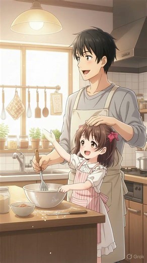 Sweet Moments: Dad & Daughter Cooking Together 🍰💖 | Cozy Anime Short