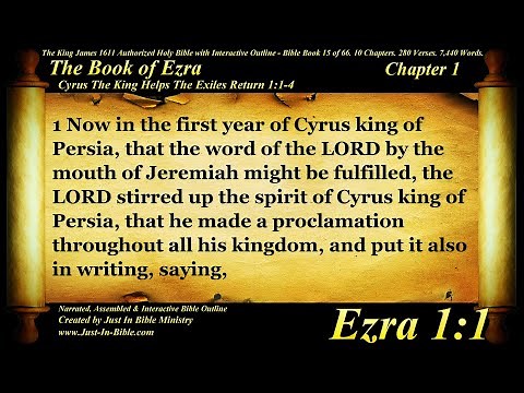Ezra Chapter 1 - Bible Book 15 - Holy Bible Audio Text - King James Read Along Bible