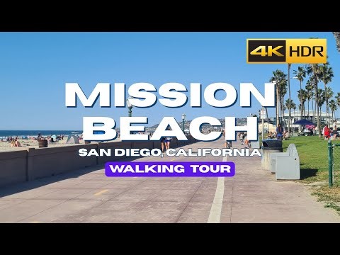 [4K] Mission Beach San Diego | Relaxing Beach Walk & Boardwalk Vibes