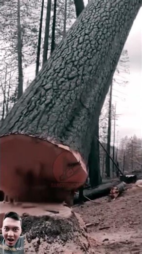Tree Falling Action Using Chainsaw