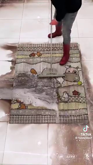 He did a great job cleaning this dark muddy carpet, but honestly… I would’ve just thrown it away and bought a new one. This was way too much work!