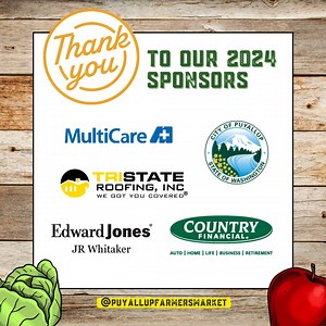 A huge thank you to our amazing sponsors as we kick off July! 🌟 Your partnership elevates us, turning ordinary Saturdays into memorable moments for all. With your unwavering support, we’re more than just a market; we’re a vibrant hub where small businesses flourish and families create cherished memories every week. Thank you for making the Puyallup Farmers' Market truly extraordinary! ❤️ ----------- Please click on a name below to discover more about these businesses that are sponsors of our Ma