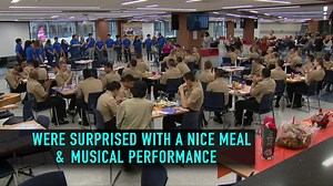 12K views · 464 reactions | They're away from home and serving our country – but much to their surprise, recruits from the Great Lakes naval base were treated like family. That's thanks to everyone who prepared dinner for them at West Leyden High School. WGN videographer Kevin Doellman captured it for us. | WGN TV | Facebook
