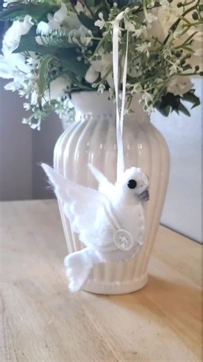 Handmade Felt Dove Ornament: Christmas Decor, Floral Pick - Etsy