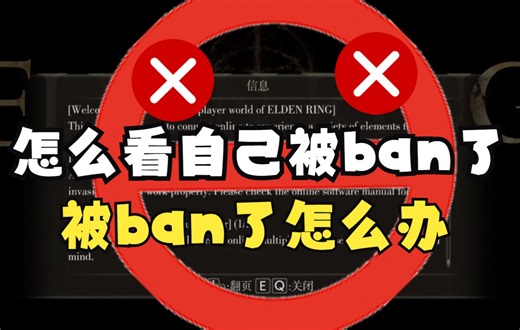艾尔登法环怎么看自己被ban了被封了进神服了或是被警告了？被封号了怎么才能正常联机？检测到作弊行为是什么