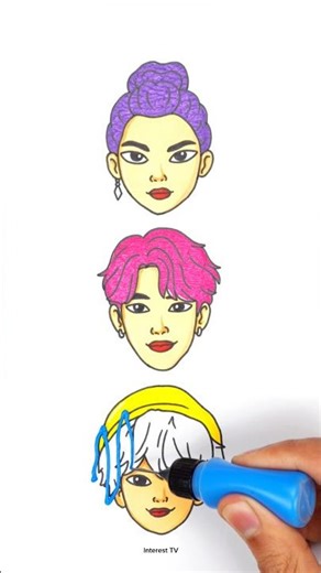 KPop Saja Boys Acrylic Paint Art Portraits 😍 Creative Paint Artwork #kpopdemonhunter #portrait