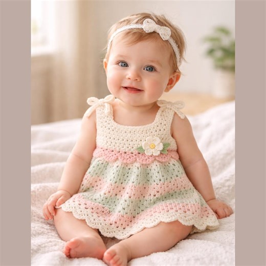 Crochet Baby Dress Pattern: Easy Beginner Summer Outfit (PDF Download) - Etsy