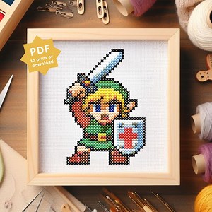 Mini Link With Sword Cross Stitch Pattern, DIY Embroidery Pattern, Instant Download Cross Stitch, Point De Croix Pattern - Etsy Australia