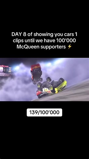 day 8 | McQueen crash #cars1 #lightningmcqueen95 #pixar #filmclips #xyzabc