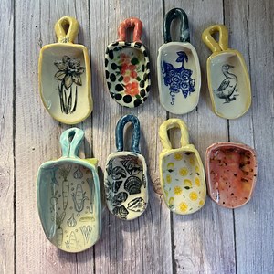 Ceramic Coffee Scoops, Flour Scoop, Pet Food Scoop - Etsy