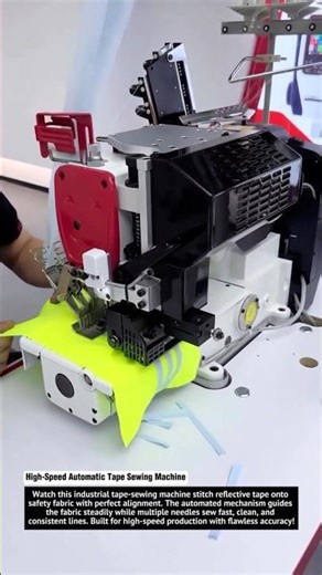 High-Speed Automatic Tape Sewing Machine – Perfect Precision on Safety Fabric!