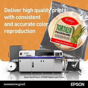 When you run a label printing business, you need to be able to cater to all sorts of clients’ needs. The Epson SurePress L-4733AW Digital Label Press allows you to produce varied prints in a single run, eliminating the need for manual adjustments or plate changes.​ It enables cost-effective printing of designs with personalized elements like codes or product identifiers, perfect for limited releases or seasonal items. Additionally, it supports printing on a variety of media, including clear film