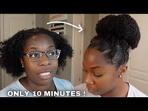 Curly Sleek High Bun using DrawString Ponytail