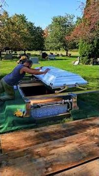 Burial Vault Setting #burialvault #funeralservice #grave #burial #concrete #funeral #casket #vault