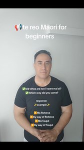 15K views · 263 reactions | te reo Māori for beginners... ✅Mā tēhea ara koe i haere mai ai? ✅Which way did you come? response: ✨example✨ ▶️Mā Rotorua ▶️By way of Rotorua ▶️Mā Taupō ▶️By way of Taupō #languageskills #newzealand #maoritok #maoritiktok #secondlanguagelearning #beginners #tereo #onlinecourses #learninglanguages #tereomaori #maori #maoriculture #rangisreo | Rangi's Reo | Facebook