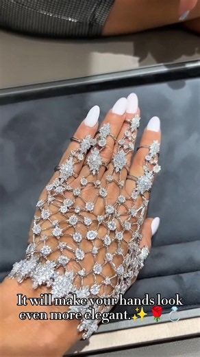 Luxury Crystal Hand Chain Ring ✨ The Most Elegant Jewelry Trend for Women💍 #jewellery #fashion #ootd