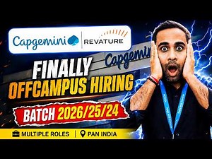 Capgemini Finally Hiring | Revature Software Engg Hiring | Batch 2026-2024 | Any Graduate