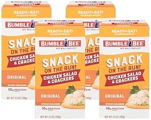 Bumble Bee Snack on the Run Chicken Salad with Crackers Kit- Ready to Eat, Spoon Included - Shelf Stable & Convenient Protein Snack, 3.5 oz (Pack of 4)