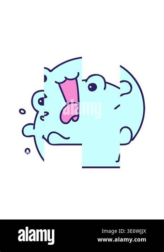 splitting motion animation of cartoon of a funny happy frog Stock Video Footage - Alamy