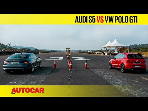 DRAG RACE: Audi S5 vs 380hp Tuned VW Polo GTI (with slick racing tyres) | Autocar India