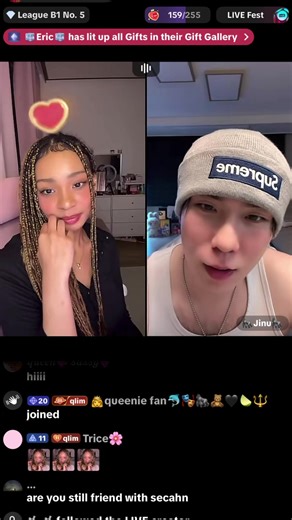 Queenie and Jinu live @퀴니 queen @🦍Jinu🦍 #queenie #jinu #viralvideos #fy #edits