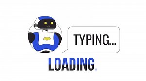 AI chatbot typing loader animation. Artificial intelligence. Flash message 4K video footage. Isolated outline colour loading progress indicator with alpha channel transparency for UI, UX web design