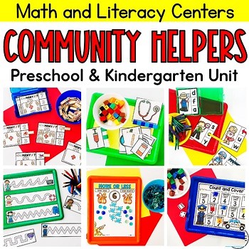 Community Helpers PreK Math & Literacy Centers, Hats, Match Preschool Activities