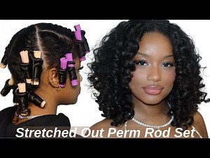 STRETCHED PERM ROD TUTORIAL FOR FULL & BOUNCY CURLS | NATURAL HAIR CARE