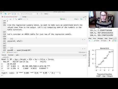 Nested F-tests in R (STAT 320 chapter 3 lab_multicolinearity video 3 of 3)