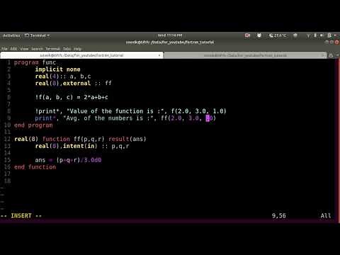 Write a simple function using fortran 90: External and Internal function