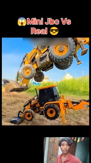 😱💥Mini Jbc Vs real Rc power#rc🥷😍 #jbc #minitractor #treding #shorts #ytshorts #youtubeshorts 😎🚜