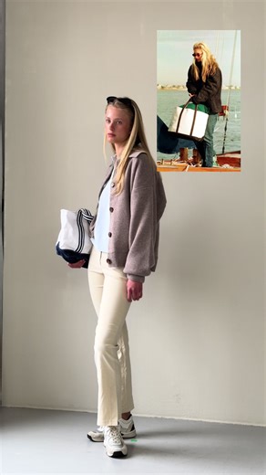 Lite inspo som vi hade när vi återskapade Carolyn Bessette looksen men vår Knitted Wool Jacket 🤠 #carolynbessette #inspo