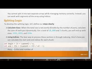 How to Split an Array into N Chunks in C+ +