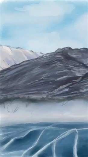Icy landscape 🧊🗻#nature #landscape #art #drawing