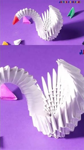 Amazing 3D Paper Swan! 🦢✨ (Modular Origami) #Shorts