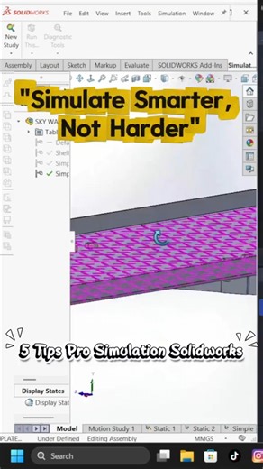 5 Tips Solidworks Simulation. Simplify Model #solidworkstips #belajarsolidworks #solidworkstutorial