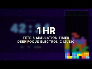 1 Hour Focus Timer — Neon Arcade Blocks 🕹️ Electronic Music for Deep Work