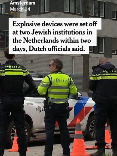 Explosive devices were set off at two Jewish institutions in the Netherlands within two days, Dutch officials said on Saturday, denouncing what they described as antisemitic attacks. The authorities said they had moved quickly to beef up security at Jewish institutions. #amsterdam #rotterdam #synagogue