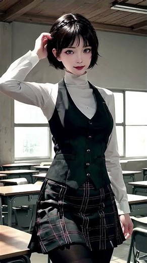 Makoto Niijima Persona 5 Royal Realistic Character Dance on 老大 #Persona5 #DancingAI #AIDance