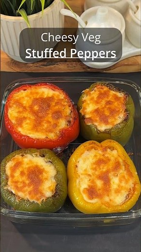 Healthy Mexican-Style Veg Stuffed Bell Peppers with Corn, Rajma & Cheese