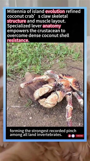 How Coconut Crabs Develop Unmatched Terrestrial Pinch Force#animals #wildlife