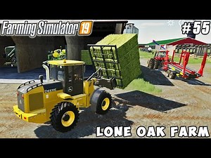 Making and collecting hay bales | Lone Oak Farm | Farming simulator 19 | Timelapse #55