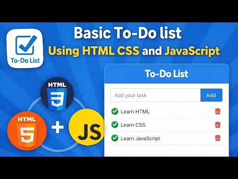 Basic To-Do List Using HTML,CSS and Javascript.