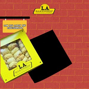 1.3K views · 55 reactions | Can you catch the box of L.A. Bakeshop cheesebread? 樂 Step up to the challenge and test your reflexes! Tap along with your screen and see if you can capture the box of L.A. Bakeshop cheesebread. 燎 *getting your hands on our cheesebread is not as challenging as this, as we now have 7 branches across Pampanga!  | L.A. Bakeshop | Facebook