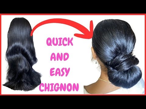 Quick and easy Chignon Hairstyle - prom wedding hair tutorial